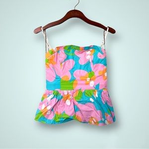 Lilly Pulitzer Mojo Shirley Strapless Peplum Top